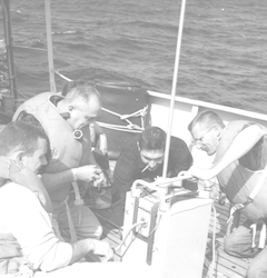 Working with instrument aboard Crawford