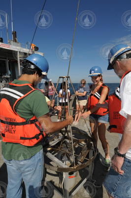 Fellows Manyu Belani and Samantha Whitmore recover a Van Veen Grab.