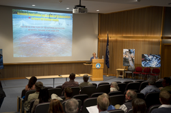 Susan Avery delivering the welcome and introduction at the Morss Colloquium