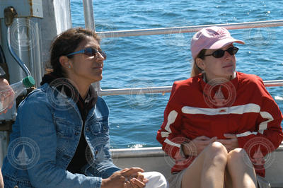 Mish Michaels and Gisele Grayson aboard Tioga.