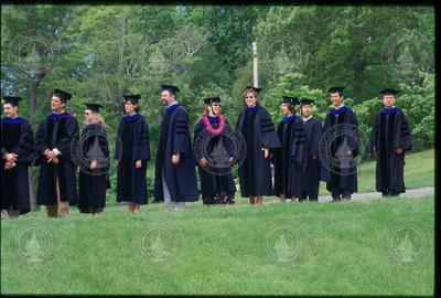 JP graduates proceed to McKee ballfield for commencement  ceremonies.