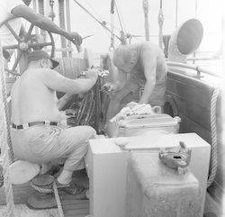 Repairing hydro winch on Atlantis.