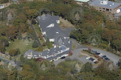 Aerial view of Fenno House (in foreground) and Fye Laboratory (in background)