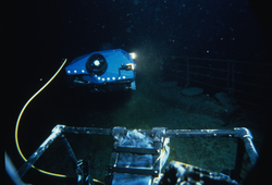 ROV Jason Jr. exploring the wreck of HMS Titanic.