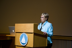 Susan Avery giving her opening remarks during the Colloquium.