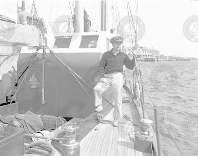 Unidentified man on deck of Saluda