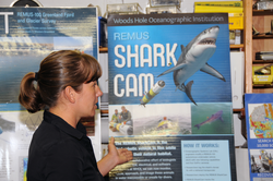Amy Kukulya talking to Sen. Warren and Rep. Keating about SharkCam.