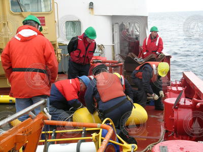 Retrieval of the moored profiler.