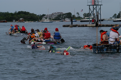 Anything-but-boats making it to the first buoy.