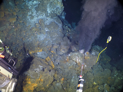 ROV Jason sampling a hydrothermal vent during dive J2-1308.