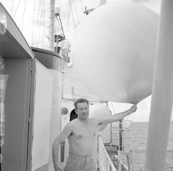 On deck of the Crawford in the Caribbean.