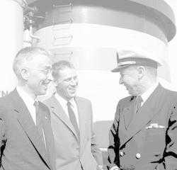 Paul Fye, Dick Edwards and unknown Navy officer
