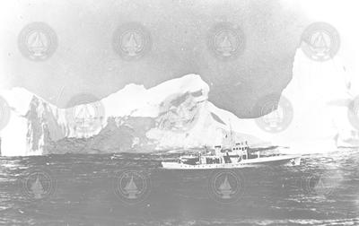 General Green in front of iceberg