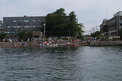 The spectators beginning to assemble at Great Harbor