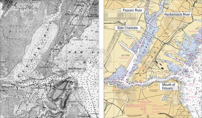 Comparison of Newark Bay from 1845 to today.