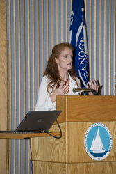 Stefania Vannuccini giving her presentation at the Morss Colloquium.