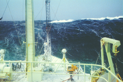 bow of ship and rough sea