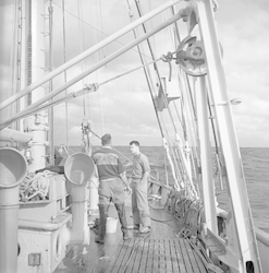 On the deck of Atlantis.