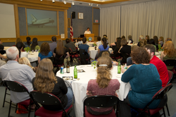 Captain Heidemarie Stefanyshyn-Piper giving her presentation.