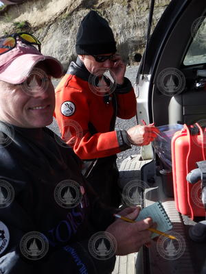 Aran Mooney and Russ Andrews working with portable hearing test system.