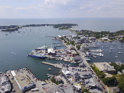 Aerial of Woods Hole village.