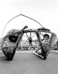 Cousteau's "Troika" sled at WHOI dock