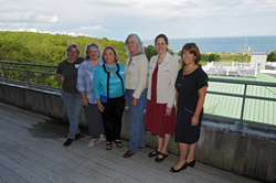 Current WHOI Women's Committee members with featured guest Mitzi Crane.