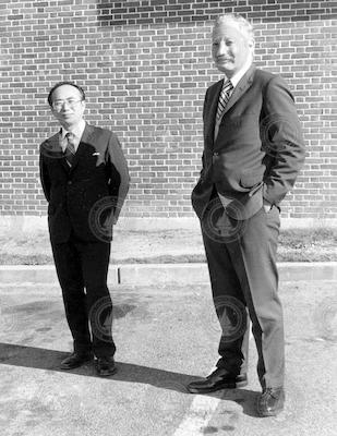 Howard Sanders and Sus Honjo awaiting Emperor Hirohito's arrival at Redfield Lab.
