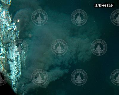 Smoking chimney hydrothermal vent viewed during Alvin dive 3737.