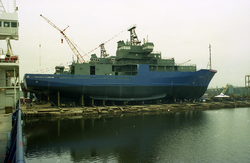 R/V Atlantis (AGOR-25) under construction in Moss Point, MS.