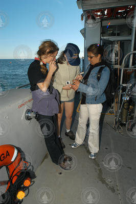 2004 Ocean Science Journalism Fellows aboard Tioga.