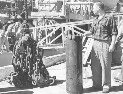 Richard Pratt standing on WHOI dock area