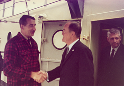 Vice President Humphrey and Captain Hiller