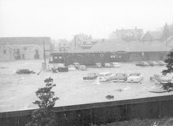 Depot Square during Hurricane Carol