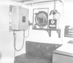 Chart and radio room aboard Balanus