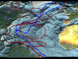 North Atlantis currents circulation animation.
