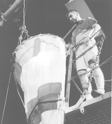 Jack Laird with a plankton net