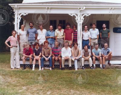 1981 Geophysical Fluid Dynamics program group on front porch of Walsh cottage.
