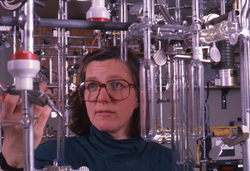 Ann McNichol working in the lab.