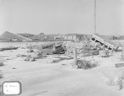 The Moors beach along Surf Drive after the hurricane of 1938.
