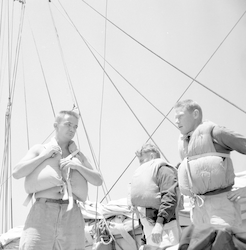 Davis Fahlquist and Dick Edwards on deck of the Atlantis