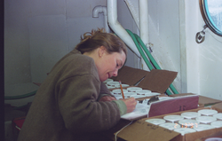 Toni Chute from NOAA taking notes.