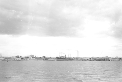 Ships along the Cuban shoreline