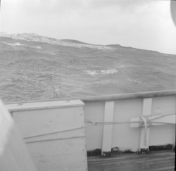 View of rough water from the ship Balanus
