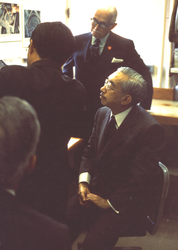 Paul Fye, Sus Honjo, and visiting Emperor Hirohito of Japan.