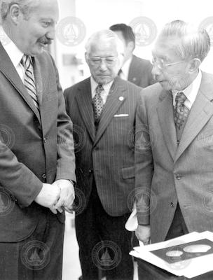 Visiting Emperor Hirohito (right) and Howard Sanders (left).