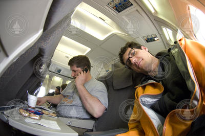 Mike and Chris on the plane.