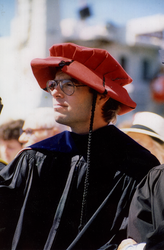 Josh Hoyt in academic regalia