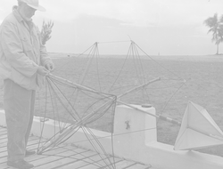 J. Seward Johnson working on radar buoy