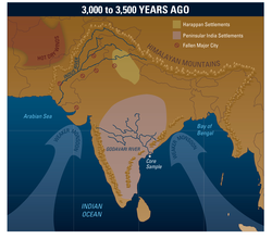 Indian peninsula environmental history 3,000-3,500 years ago.